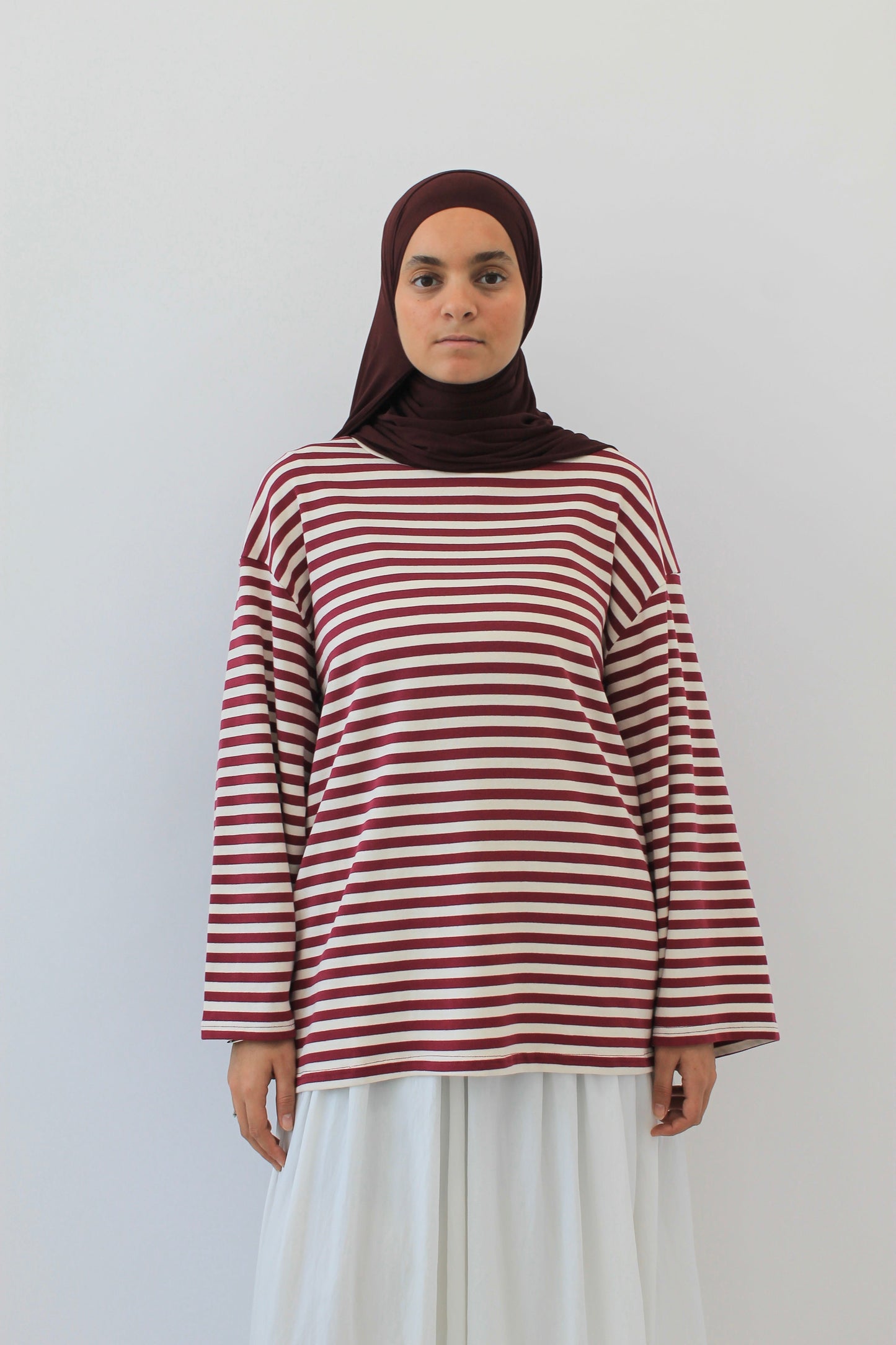 T-Shirt Marinière Marron