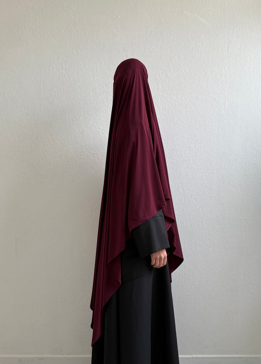 KHIMAR JERSEY PREMIUM LONG bordeaux