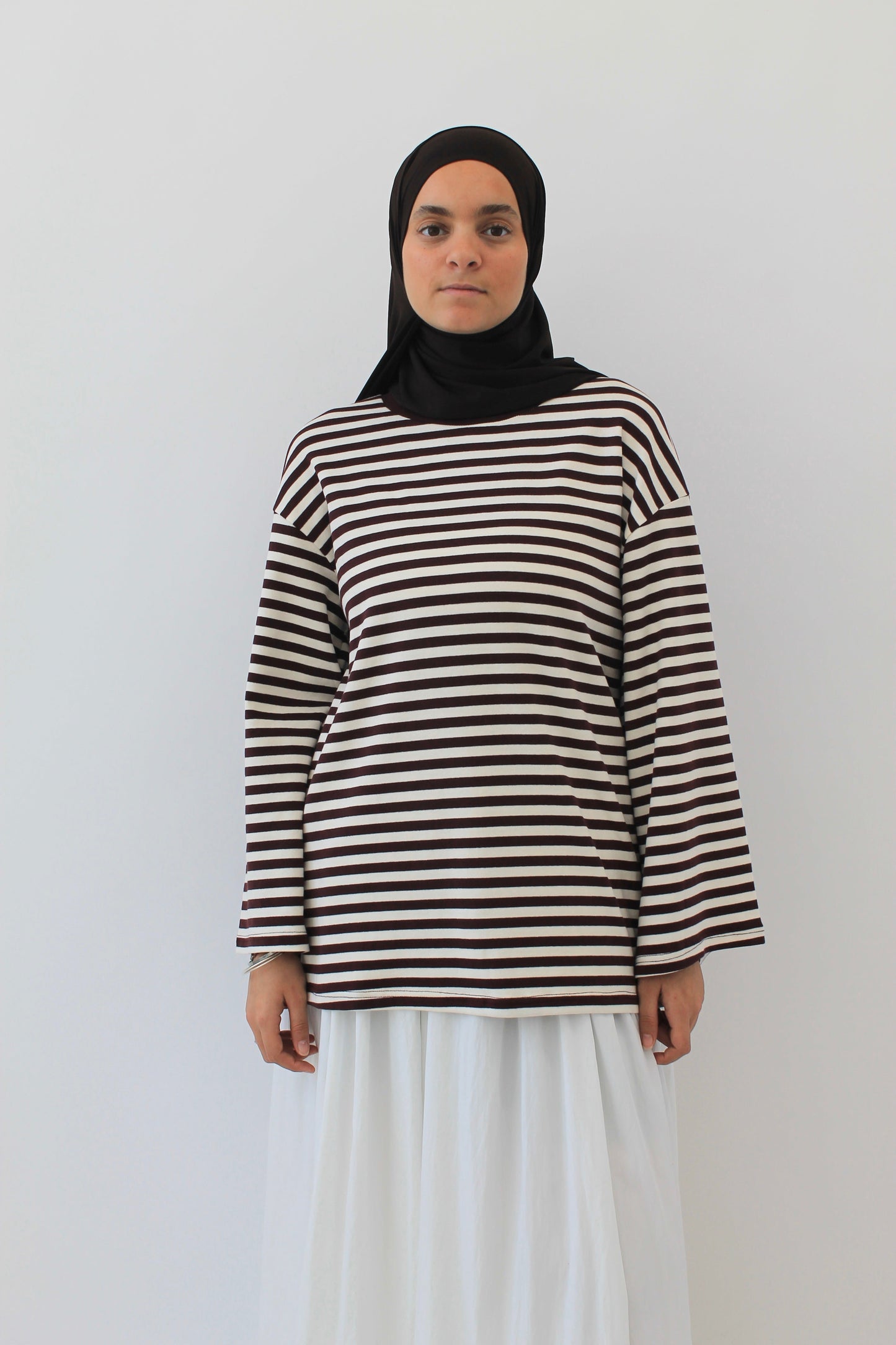 T-Shirt Marinière Marron