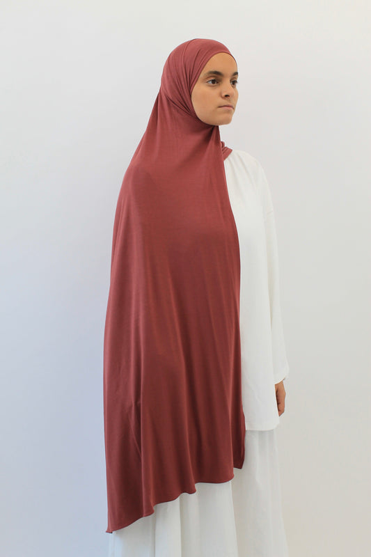HIJAB JERSEY BAMBOO CORAIL
