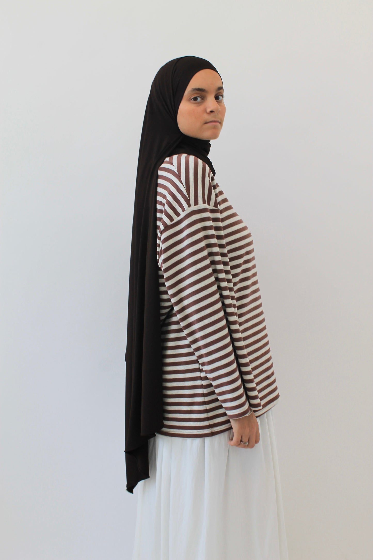 T-Shirt Marinière Marron